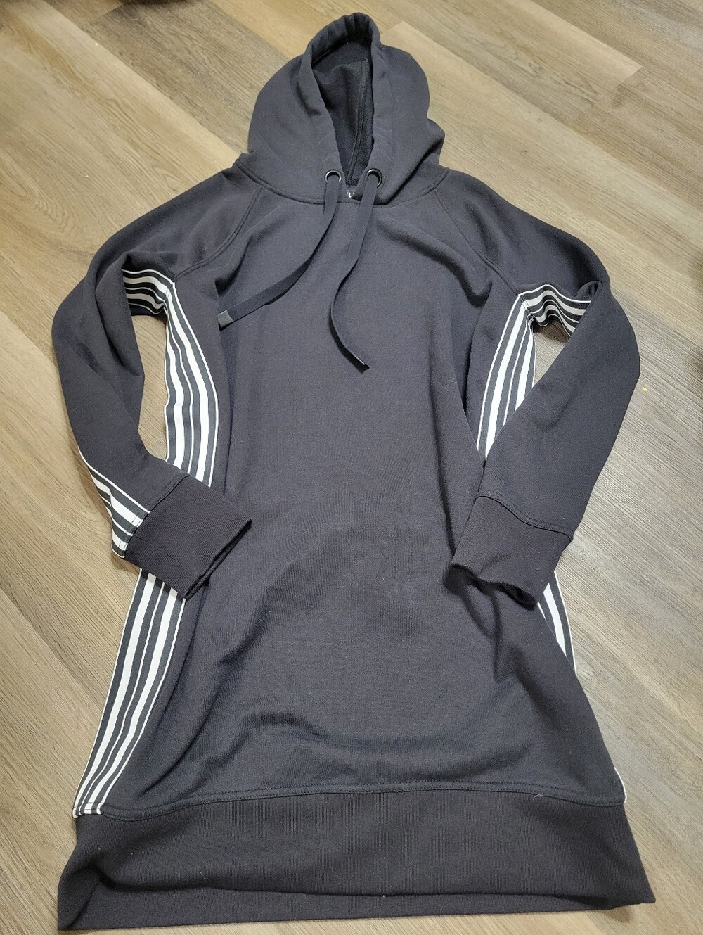 Athleta Olympia Hoodie Sweatshirt Dress Black Size S